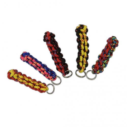 Seilflechter Schl�sselanh�nger mit Ring, kurz (neon) und stark geflochten, sortiert