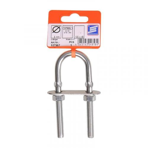 Seilflechter U-Bolzen 8x100mm, A2 RVS AISI 316