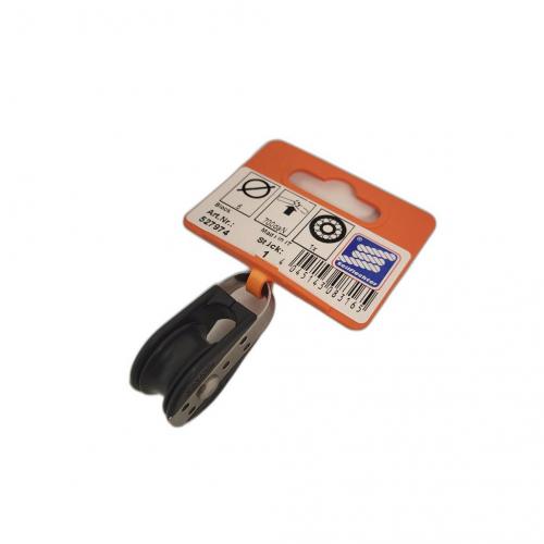 Seilflechter Mini Block, 6mm, einscheibig, geschlossen, kugel gelagert, 700 daN