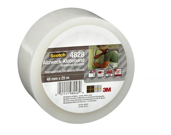 3m Allzweckklebeband Allwetterklebeband Transparent 48 mm x 25 m