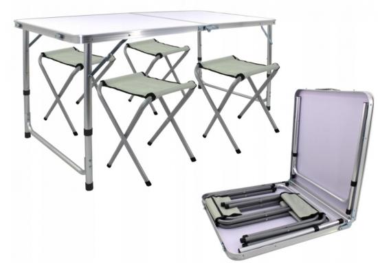 ADGO Campingtisch im Koffer mit 4 Sthlen