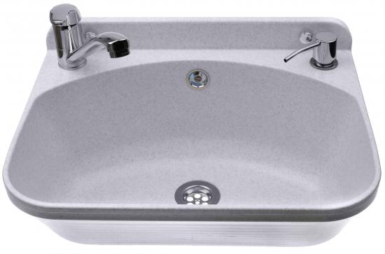 zelvo Waschbecken Set mit Wasserhahn und Spender