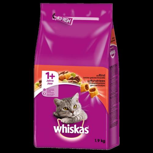 Whiskas 1+ Jahre mit Rind 1,9kg Beutel