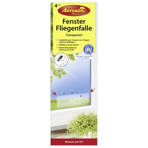 Aeroxon Fenster Fliegenfalle transparent 4er