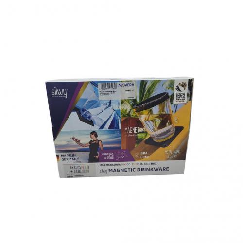 Silwy Magnet-Trinkbecher 6er-Set + Deckel 250 ml multicolour