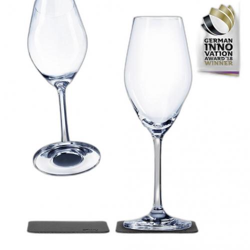 Silwy Magnet-Kristallglser CHAMPAGNER 2er-Set transparent