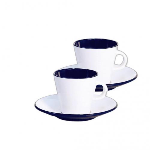 Gimex Set Espresso Linea Blue 4-tlg. wei/blau