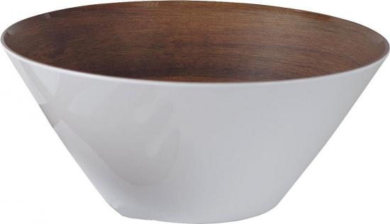 Gimex Salatschale Melamin wei/holzoptik