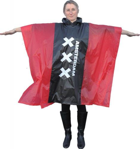 Benson Poncho Amsterdam rot / schwarz