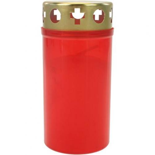 Osma Grablicht Brenner Nr 3 rot mit Golddeckel 11x5,5cm 161gr