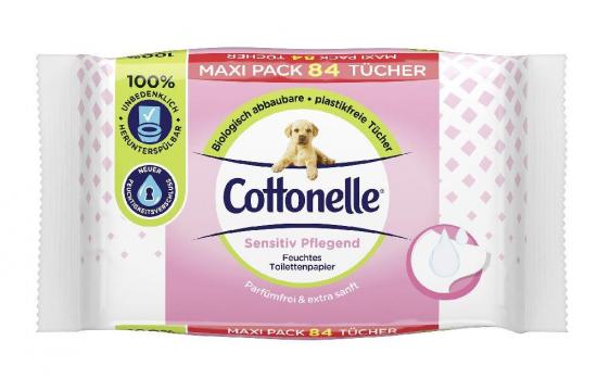 Cottonelle feucht sensitiv pflegend, 84er Beutel Nachfller