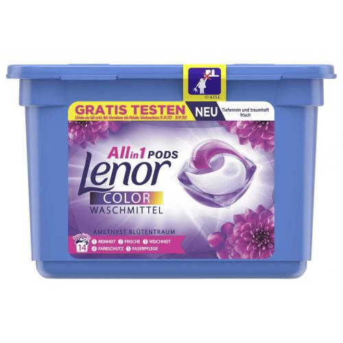 Lenor Waschmittel Color Pods Amethyst Bl�tentraum 14 Waschladungen