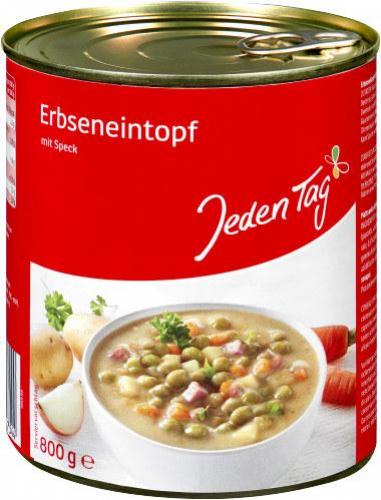 Jeden Tag JedenTag Erbseneintopf 800g Dose