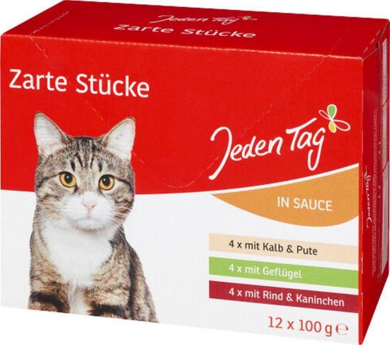 Jeden Tag JedenTag Katzenfutter in Sauce Multipack 12x100g (Fleisch)