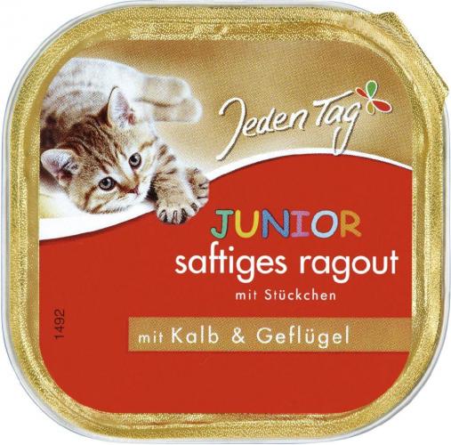 Jeden Tag JedenTag Katzenfutter Junior Kalb und Geflgel 100g
