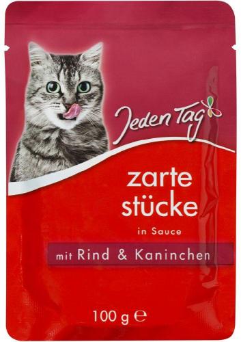 Jeden Tag JedenTag Katzenfutter Rind und Kaninchen Sosse 100g