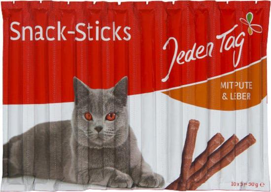 Jeden Tag JedenTag Katzensticks Pute und Leber 10 Stck 50g