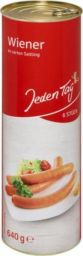 Jeden Tag JedenTag Wiener in zarten Saitling 6 Stck 300g Dose