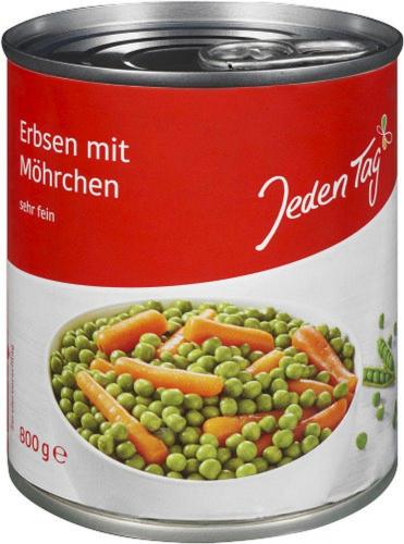 Jeden Tag JedenTag Erbsen sehr fein mit Mhren 850ml Dose