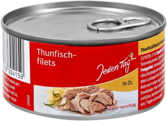 JedenTag Thunfisch in Sonnenblumenl 195g Dose