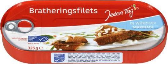 Jeden Tag JedenTag Bratheringsfilet in w�rziger Marinade 325g Dose