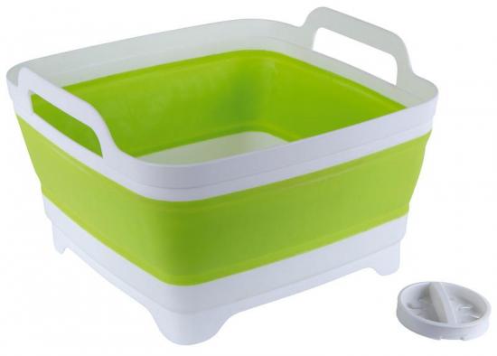 Camp4 Sp�lsch�ssel mit Bodenablauf 31,5x30x7/20cm - Wei�/Lime