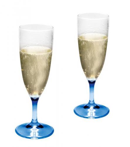 Camp4 Plastik Sektglser Tarifa mit blauem Stiel