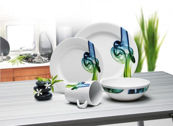 Camp4 Melamin Geschirr-Set LUCCA - Fr 4 Personen - 16-teilig