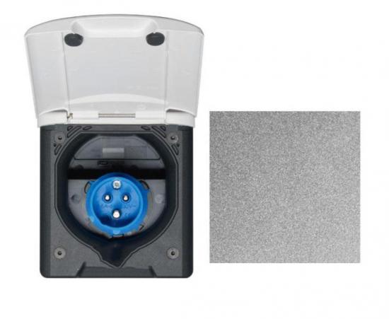 n.a. CEE Steckdose mit Magnetverschluss in dunkelgrau