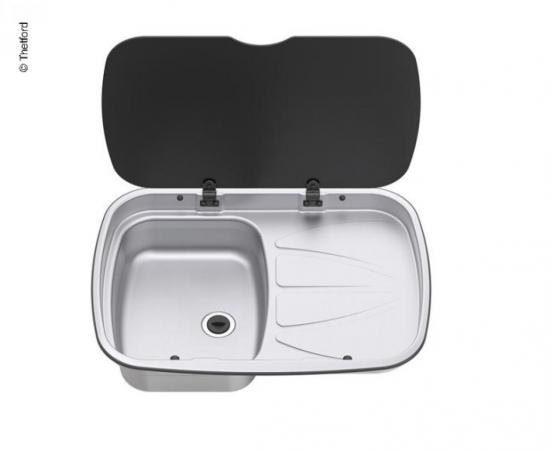 THETF Sp�le Edelstahl mit Abtropffl�che rechts, B630 x T470 mm, 9,5 Liter