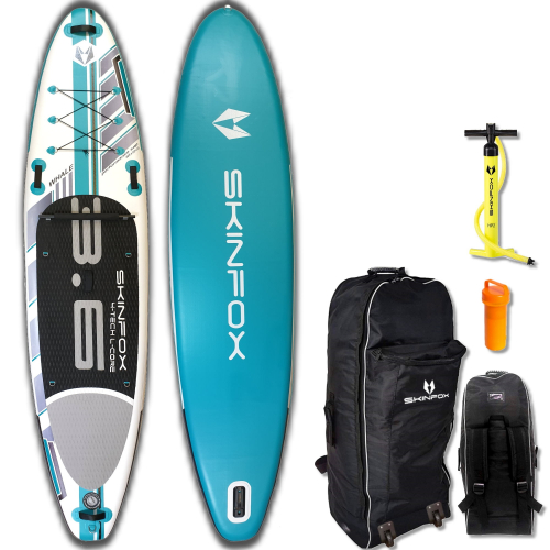 Skinfox SKINFOX WHALE ALU-SET (365x82x15)  4-TECH L-CORE SUP Paddelboard tuerkis - Farbe: Tuerkis - Groesse: Board,Bag,Pumpe