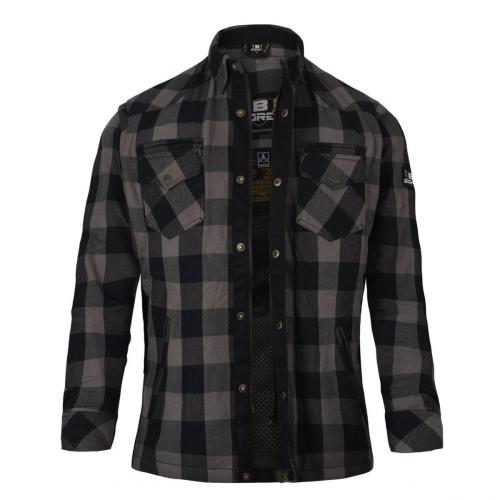 Bores Motorradhemd Lumberjack Damen PREMIUM Schwarz Grau XL