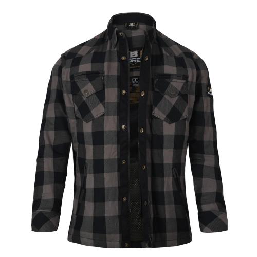 Bores Lumberjack Motorradhemd Damen - PREMIUM - schwarz/grau - S