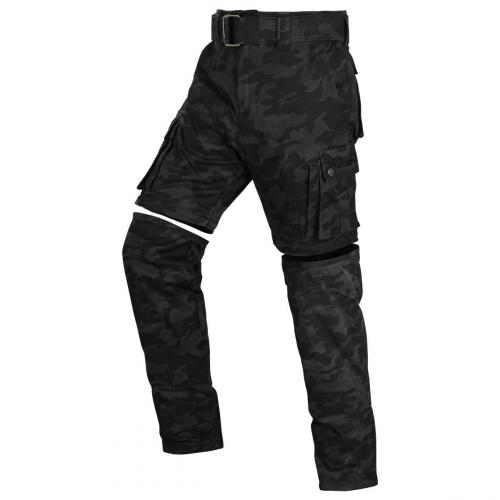Bores Motorradhose Schutzlevel AAA Siggle 2 Bikerhose Cargo mit Zip Bein Stretch Camouflage W46L32
