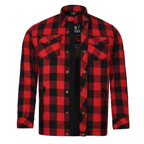 Bores Lumberjack BASIC Herren Motorradhemd Schutzlevel A Rot Schwarz 6XL