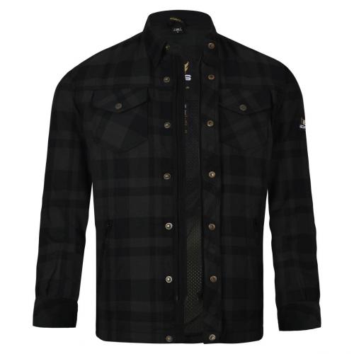 Bores Lumberjack BASIC Herren Motorradhemd Schutzlevel A Schwarz Grau M