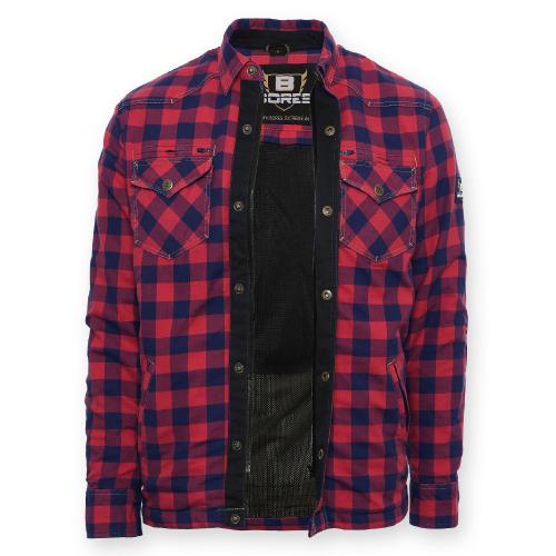 Bores Lumberjack Motorradhemd Herren - PREMIUM - rot/blau - 6XL