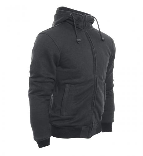 Bores Motorrad Kapuzenpullover mit Zipper Safety 3 Motorradhoodie mit Rei�verschluss Schwarz -4XL