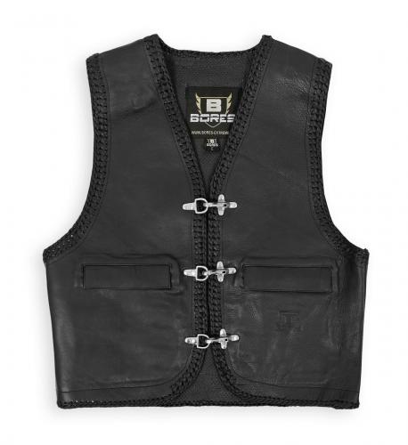 Bores Sunride 5 Motorrad Lederweste Herren Schwarz 2XL