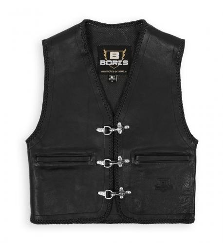 Bores Sunride 1 Motorrad Lederweste Herren Schwarz 4XL