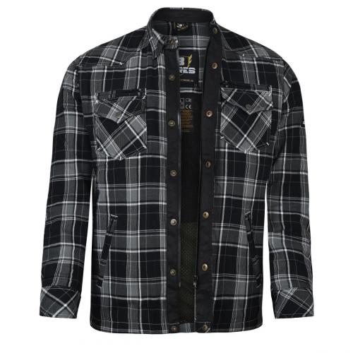 Bores Motorradhemd Herren Lumberjack PREMIUM Level AA Grau Schwarz wei� S
