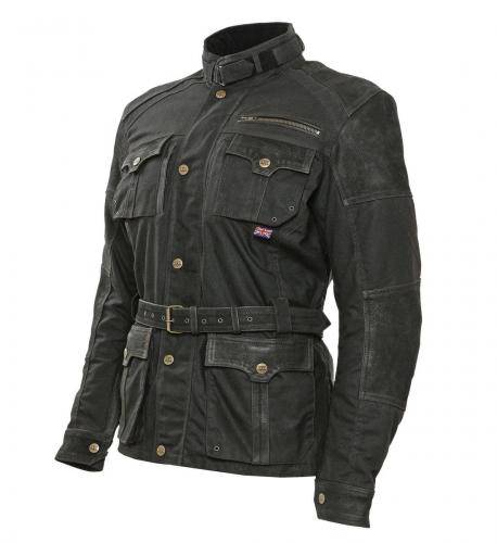 Bores Motorradjacke Gregory Motorrad Wachsjacke Herren Schwarz 4XL
