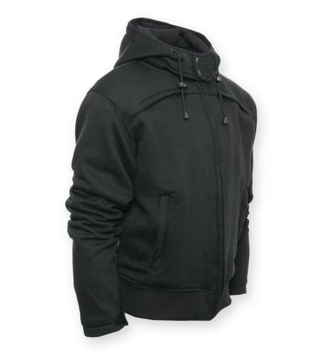 Bores Motorrad Kapuzenpullover Safety 4 Motorradhoodie abnehmbare Kapuze schwarz - L