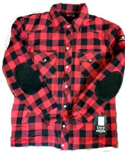 Bores Lumberjack Motorradhemd Herren - PREMIUM - rot-schwarz - 4XL