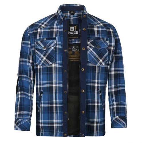Bores Motorradhemd Herren Lumberjack PREMIUM Level AA Blau wei� 4XL