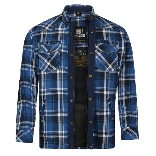 Bores Motorradhemd Lumberjack Herren - PREMIUM - blau- wei� - XL