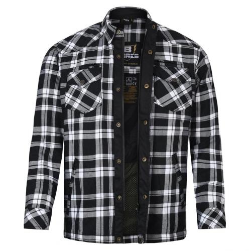 Bores Motorradhemd Herren Lumberjack PREMIUM Level AA Schwarz wei� 6XL