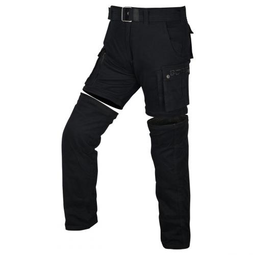 Bores Motorradhose Schutzlevel AAA Siggle 2 Bikerhose Cargo mit Zip Bein Stretch Schwarz W46L32