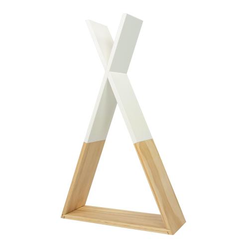 Puckdaddy GmbH Puckdaddy Wandregal Hugo dekoratives Regal im Tipi Design in Wei�/ Natur Kinderzimmer 