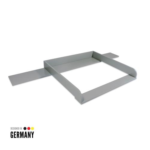 Puckdaddy GmbH Puckdaddy Wickelaufsatz Lorenz 159,5x78x10 cm aus Holz in Grau passend fr IKEA Malm Kommoden